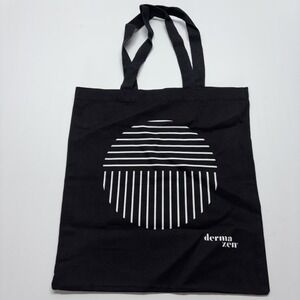 Dermazen brand "Peaceful AF" black cotton canvas tote bag